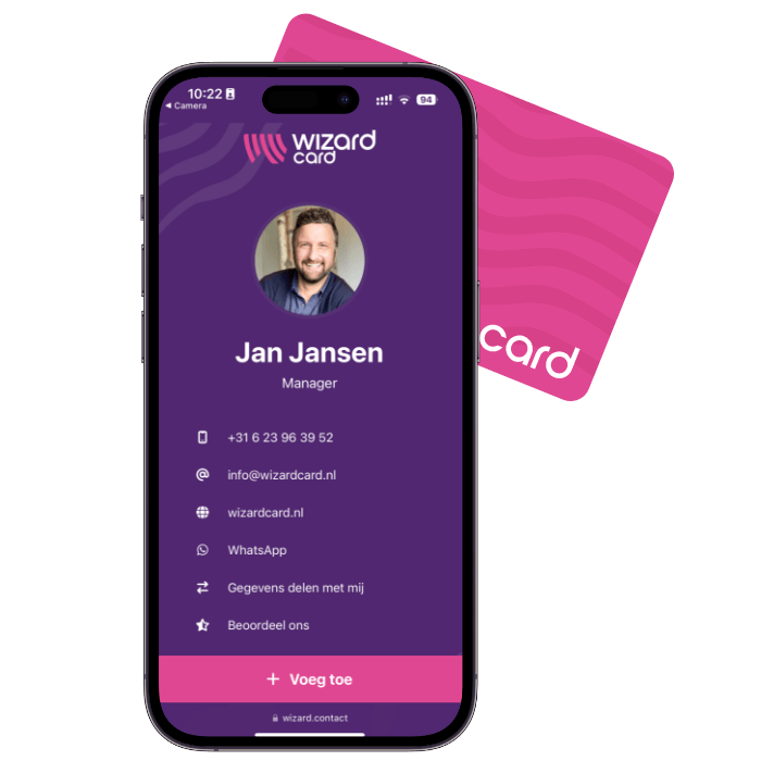 digitaal visitekaartje met NFC visitekaart