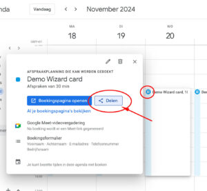 Google agenda delen