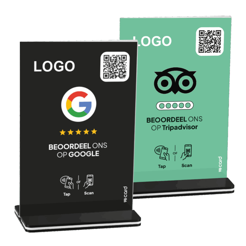Google + Tripadvisor review duo pakket NFC